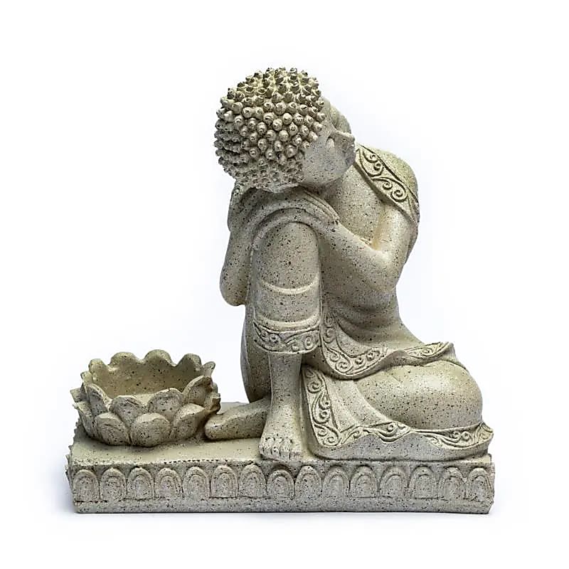 Sovende Buddha m. fyrfadsstage