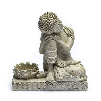 Sovende Buddha m. fyrfadsstage