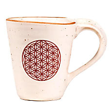 The og Kaffekrus i Keramik -  The Flower of Life