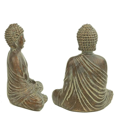 Siddende Buddha - Kobber Antique Look